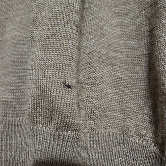 L.L. Bean Tan Brown V-Neck Merino Wool Sweater - Picture 11 of 12